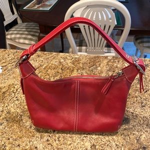 Coach red leather hobo hand bag